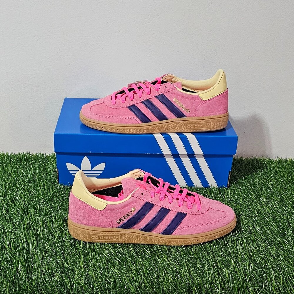 adidas Handball Spezial W's Shoes Size 8.5 - Lucid Pink / Purple / Yellow
